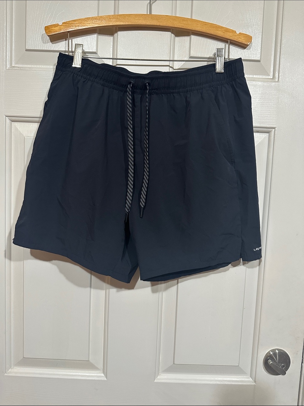 Layer 8 Men's Black Athletic Shorts with Drawstring